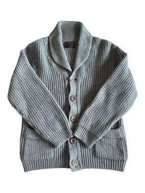 Vintage Men’s Tundra Shawl Collar Rib Knit Button Virgin Wool Cardigan Sweater